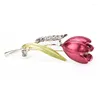 Broches en forme de tulipe, Design magnifique, éblouissant et élégant, bijoux tendance, accessoire incontournable