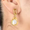 Stud Earrings Chain Drop For Women Pearls Cute Long Gold Color Dangle Earings Fashion Jewelry Brincos