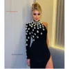 Cross Border New Product Amazon Hot Selling Foreign Trade Women's Clothing European and American Rhinestones Single Shoulder Long Sleeved Leg Exposed Bandage