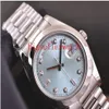 Montre de luxe de haute qualité montre automatique pour hommes 41mm PLATINUM II Président GLACIER Blue Diamond 218206 Acier inoxydable2445