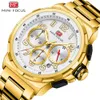 MINI FOCUS Fashion Business Waterproof Quartz Multifunctional Steel Band Men's Watch 0492G