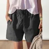 Pantaloncini da donna tinta unita casual da donna morbidi e traspiranti estivi con coulisse in vita elastica tasche larghe sopra il ginocchio