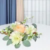 Candle Holders Rings Wreaths For Taper Candles Fake Flowers Artificial Leaf Garland