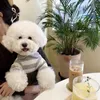 Vestuário para cães verão casual listrado roupas para animais de estimação polo camisa fina respirável gato camiseta filhote de cachorro bichon teddy schnauzer pequeno