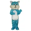 2024 Super Cute Blue Cat Mascot Costumes Halloween Dog Mascot Character Holiday Head Fancy Party Costume Adult Size Birthday