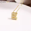 10st Crystal Zircon Initials Pendant Letter Name Necklace For Women Gold Color Chain Alfabet Charm Fashion Jewelry 240311
