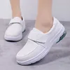 HBP Non-Brand Casual Flat White Fashion Shoes Women Work Comfortable Walking Shoes Non-slip MD Outsole Popular Wedge Shoes