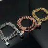 Seiko Edition~t Home SWDE Round Ball Lock Head Hardwear Series Double Chain Double Layer Spiral Wound Bracelet V Gold Bracelet