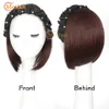 Synthetische pruiken meifan synthetische bob rechte topper haarstuk hoofdband halve pruik clip in haar vals haarstukje met zwarte haarband 240329