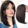 Synthetic Wigs Lace Wigs MEIFAN Synthetic Bob Straight Topper Hairpiece Headband Half Wig Clip in Hair False Hairpiece With Black HairBand 240328 240327