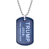 2024 Trump Necklace USA: s president Valflagga Pendant Rostfritt stål Keyring Save America Again 5 Style