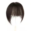 7cmx8cm Human Hair Toppers for Women Clip in Topper med 3D Air Bangs hårstycken för mild håravfall Volym täckning Grått hår 240314