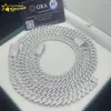 Corrente mossanita 8mm 10mm 12mm, dropshipping banhado a ouro 925 prata hip hop joias geladas moissanite cubana link chain joias