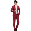 Costumes pour hommes Blazers formels Veste Manteau Pantalon Hommes Slim Costume d'affaires Tuxedos Fête de mariage TagSize M-2XL Tissu en polyester Design élégant