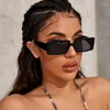 Güneş Gözlüğü Erkek ve Kadınlar Küçük Dikdörtgen Çınlama Moda Kadınlar Çerçeve Kare Gölgelendirme Güneş Gözlükleri UV400 Gözlük