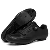 Scarpe da ciclismo Unisex MTB da uomo Scarpe da ginnastica da bici fuoristrada Triathlon Tacchetti da ciclismo con lacci autobloccanti da corsa