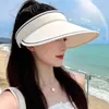 Cappelli a tesa larga Cappello per protezione solare Parte superiore vuota Ciclismo estivo Protezione UV Parasole Pescatore Sole pieghevole versatile per le donne