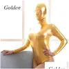 Sexy pijama fetiche mulheres y lingerie com máscara de cabeça bdsm erótico aberto virilha pvc catsuit látex bodysuit frontal zíper l0407 gota entregar dhzzm