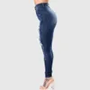 Pantalones vaqueros rasgados de cintura alta para mujer, pantalones pitillo de mezclilla ajustados elásticos a la moda, pantalones femeninos informales S3XL, envío directo 240311