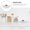 Dinnerware Sets Salad Bowl Enamel Basin Deepen Noodle Soup Serving Cereal Household Server Kitchen Enamelware Mixing Bowls