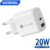20W Snel Opladen Power Adapter Type C Quick Charge 3.0 Voor iPhone Xiaomi13 Samsung Telefoon Lader EU/US Plug