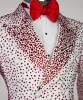 Anzüge Herrenanzüge Maßgeschneiderter einteiliger Blazer mit Pailletten, spitzes Revers, ein Knopf, glitzernde Hochzeit, schmal, rote Diamanten, maßgefertigt, Übergröße