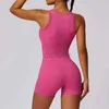 Kvinnors träningsdräkter Tracksuit Set Jumpsuits Workout Short Sleeve V Rompers Sportwear Gym Set Workout Clothes Women 24318