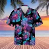 Chemises décontractées pour hommes Champignon 3D Imprimer Hommes Mode Chemise hawaïenne à manches courtes Beach Boys Blouse à poitrine unique Vêtements