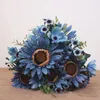 Decorazione per feste Bouquet di girasoli artificiali Matrimonio Sposa con fiori di seta Casa Soggiorno Fiori finti Oggetti di scena