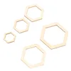 Party Decoration Hexagonal Wooden Pieces Multi Purpose 5 Sizes Safe Odourless Light Durable Cutouts For Card Making