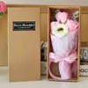 Decorative Flowers Handmade Soap Rose Carnation Bouquet Gift Box For Wedding Decoration Souvenir Valentine's Day Mother's Roses