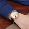MINI Focus Orologio da uomo d'affari calendario cinturino per orologio in pelle impermeabile0135g