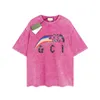 Мужская дизайнерская футболка Gu Винтажная ретро-стиранная рубашка Брендовые рубашки Женская футболка с коротким рукавом Летние повседневные футболки Хип-хоп Топы Шорты Одежда различных цветов-94