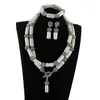 Collana di orecchini set affascinante africano vero corallo perline nigeriano set di costumi da sposa tradizionali regalo di nozze AJS009