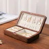 Walnut Wood Jewelry Box Wedding Ring Earring Rings Storage Organizer 240309