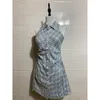 Casual Dresses Y2K Vintage Kawaii Women Dress Sleeveless Slim Office Ladies Sweet Elegant Plaid Mini Girls Summer Clothing 2024