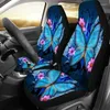 Housses de siège de voiture 2 pièces papillon bleu petite fleur rose housse de coussin universelle décorative