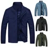 Vestes pour hommes Manteau ample Cardigan Couleur unie Col montant Hommes Deux poches Veste de coupe 3D pour le bureau