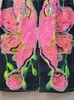 Spódnice damne dżinsowe spódnicę haftowe flary kolorowe kwiaty cekiny dzielone graffiti 2024