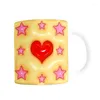 Mugs Heart Mug Coffee 3D 400ml Romantic Beverage Creative Drinkware For Milk Latte Cocoa Stoare