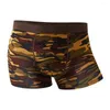 Underpants Men's Modal Underwear Breathable Stylish Camouflage Design Mid Waist Daily Wear Boxers For Outdoor Sports Panties Shorts