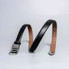 Black glossy needle buckle two-layer cowhide belt, female niche metal versatile, cool and trendy street style denim belt 240315