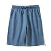 Herren-Shorts, Sommer-Baumwolle, einfarbig, schweißabsorbierend und atmungsaktiv, lässige Höschen, Keen-Länge, Größe M bis 5XL