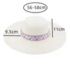 Baretten Strohoeden Vrouwen Zomerhoed Grote Rand 9.5cm Fedora Panama Effen Kaki Zwart Wit Strand Voor Sombrero de Mujer