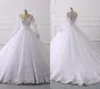 2022 Empire Waist Wedding Dress With Poet Long Sleeves Classic Vneck Lace Applique Beads Sequin Ribbon Pleated Bridal Wedding Dre7911172