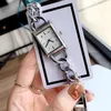 럭셔리 레이디 시계 최고 브랜드 디자이너 24mm 사각형 다이얼 여자 시계 여성용 스테인리스 스틸 밴드 패션 손목 시계 Mother308V