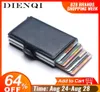 Rfid Blocking Protection Men id Credit Card Holder Wallet Leather Metal Aluminum Business Bank Card Case CreditCard Cardholder LJ26899611