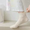 Women Socks Cotton For Fresh Solid Color Breathable Casual Plain Girl Comfortable Candy Ankle