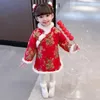 Piumino Neonate Cheongsam Parka Moda Qipao Capispalla Stile cinese Spessore Anno caldo Indossare abiti eleganti 2-8 anni