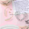 Colliers pendentif charme 2 paires femmes clips d'oreille sans piercing strass papillon manchette autour de fausses boucles d'oreilles bijoux cadeau livraison directe Dhqxw